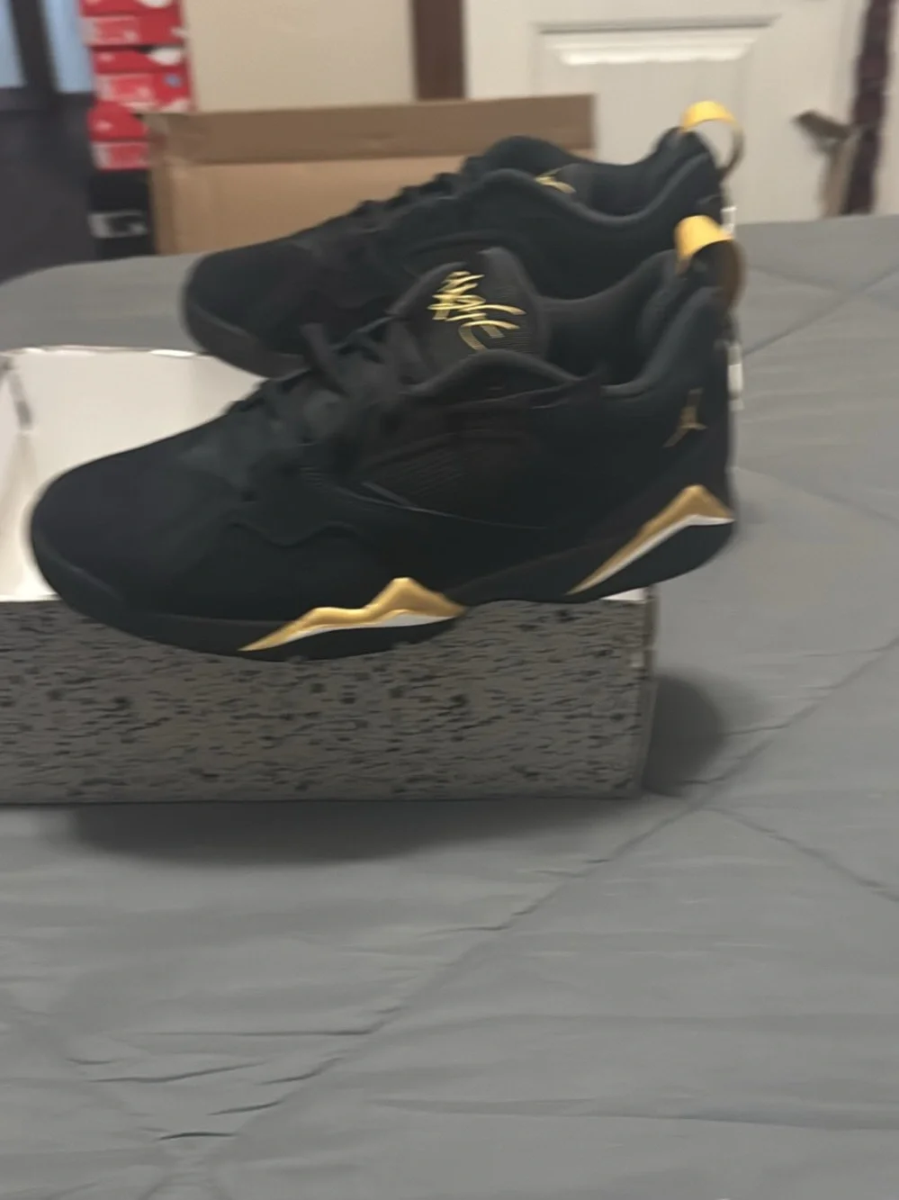 Men’s Jordan MVP 92 Black and Gold Men's Athletic Sneakers
